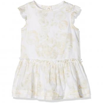 Petit Bateau Robe MC, Vestido para Bebés, Blanco Marshmallow/Multico, 1 año