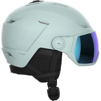 Salomon - Casco de esquí de mujer Icon LT Visor Salomon, con visera integrada, diseño ligero, ajuste personalizado, tecnología de absorción de impactos y ventilación eficiente