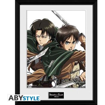 GB eye Attack On Titan, Levi, 16x12 Framed Photograph, Wood, Multi-Colour