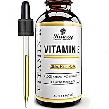 Kanzy Aceite de Vitamina E Liquida para Cuidado Facial, 100% Natural a Base de Plantas Vitamin E Oil para el Cabello d-Alfa Tocoferol