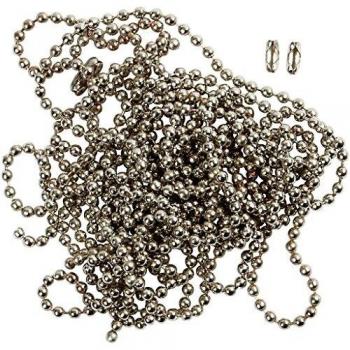 Cadena de perlas plateada, 1,5 mm x 3 m