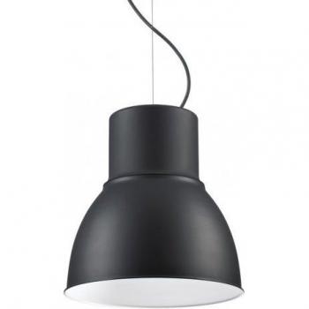 Lámpara colgante Breeze Metal negro 1 bombilla 54,5cm E27 tipo domo para interior Ideal Lux
