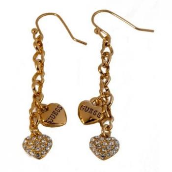 Guess - Pendientes de metal dorado con cierre de gancho