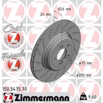 Disco de freno ZIMMERMANN 150.3475.70