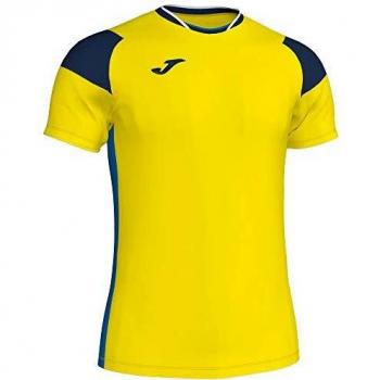 Joma Crew III M/C 101269 - Camiseta para Hombre, Color Amarillo y Azul Marino, 101269_907_S, Giallo-Navy-Royal, S