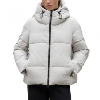 Ecoalf Women's Sustainable White Zip-Up Jacket with Adjustable Hood