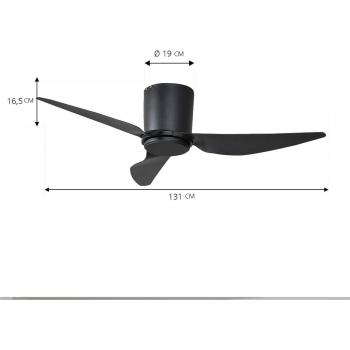 Ventilador de techo Lindby Aulo, negro, DC, silencioso, Ø 123 cm