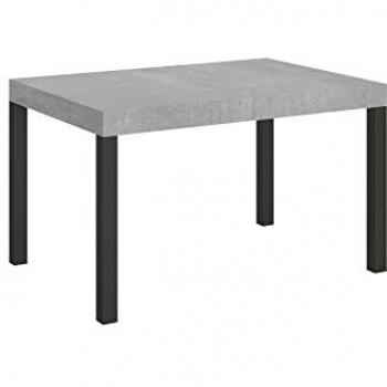 Mesa extensible Everyday Cement 90x130/390 cm con estructura antracita