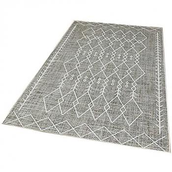 Alfombra de poliéster estampada 160 x 230 cm modelo TheWedding gris multicolor