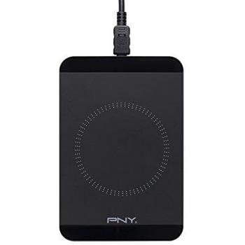 PNY QI Wall Charger - Cargador inalámbrico, cargador pad inalámbrico para smartphone, Negro