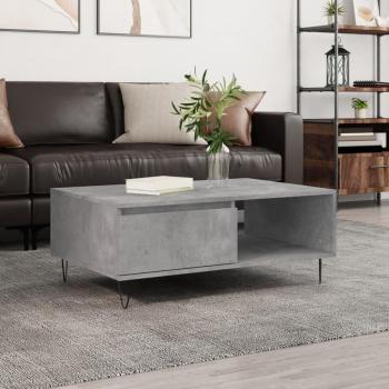 Mesa de centro de madera de ingeniería gris hormigón 90x60x35 cm