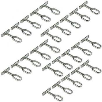 Emuca 7062507 Soporte Central para Barra de Armario Oval, Niquelado, Set de 25 Piezas
