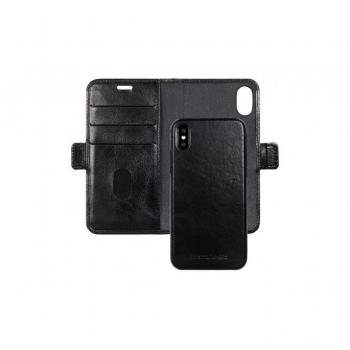 Bernstorff iPhone XS Max Negro - Funda protectora de cuero, diseño elegante, acceso a puertos y botones, compatible con carga inalámbrica