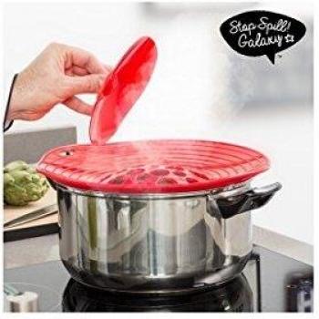 Appetitissime Stop Spill Galaxy Tapa Antiderrame, Silicona, Rojo, 30 x 0.5 cm