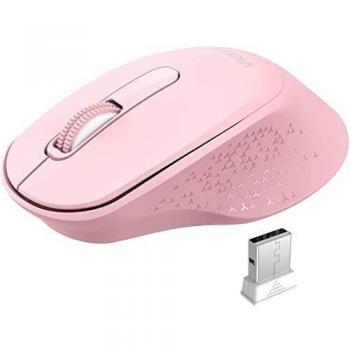 VicTsing Ratón Inalámbrico Silencioso, Mini Portátil 2.4G con Receptor, Ergonómico, 1600 dpi, Compatible con PC, Tableta, Computadora Portátil - Rosa