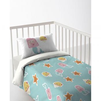 Funda Nórdica Cuna/Maxicuna Infantil Bebé 100% Algodón Mermaid KWA by Cool Kids Fabricado en España