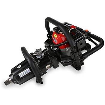 Llave de impacto a gasolina EBERTH 2,3 CV, motor de 2 tiempos refrigerado por aire, torsión de 550-1700 Nm, punta de 1 con vasos de 38 y 41 mm incluidos