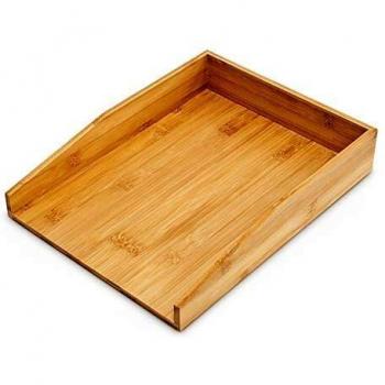 Organizador de Documentos en Bambú A4, Apilable, 6x25x34 cm, Natural