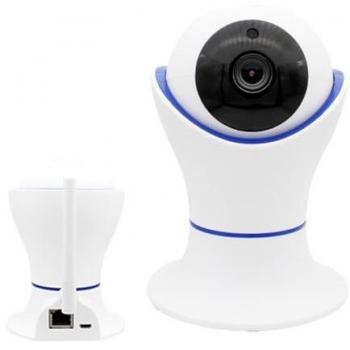 Cámara de Vigilancia Interior Wi-Fi Full HD 1080p con Rotación de 355°, Zoom Óptico, Visión Nocturna, Audio Bidireccional y Soporte para Micro SD hasta 128 GB