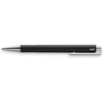 LAMY Logo M+ Bolígrafo 204 – Kuli de plástico irrompible en color negro mate con una unidad de empuje