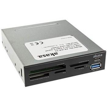 Akasa AK-ICR-33 USB 3.1 Typ C Panel und Card Reader - schwarz
