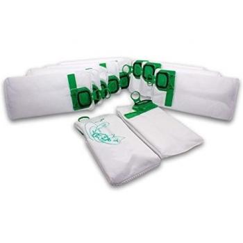 Bolsa Aspiradora Compatible Vorwerk Kobold VK140 VK150 - 10x Microfibra, 26cm x 14cm, Blanco/Verde