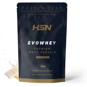 Concentrado de Proteína de Suero HSN Evowhey Protein 2.0 | 2 Kg = 67 Tomas por Envase | Whey Protein Concentrate | Sabor Chocolate Blanco | No-GMO, Vegetariano,