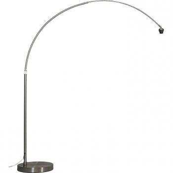 Lámpara de arco moderna ajustable de acero sin pantalla, adecuada para LED, diseño alargado, potencia máxima 1 x 60 Watt