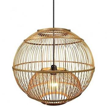 FABRILAMP Colgante Redondo bambú Croton 1xE27 45D