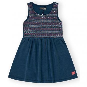 Vestido de niña sin mangas con detalles étnicos y abertura en la espalda