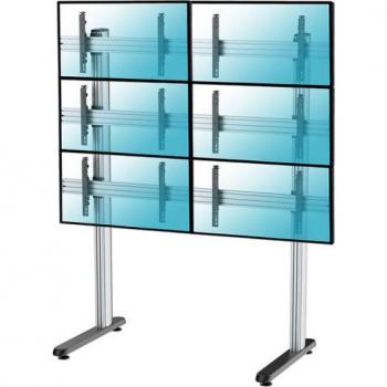 Soporte de Suelo Kimex para 6 TV 45-55 VESA 600x400 Máx. 50Kg - Ideal para Videowall