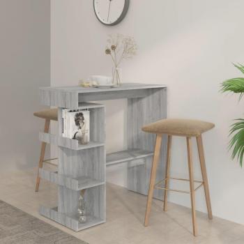 vidaXL Bar Table with Storage Rack Grey Sonoma 100x50x101.5 cm