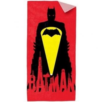 Batman vs. Superman 0122082 Toalla de Playa Bat señal, 100% algodón, Rojo, 38,70 x 25,8 x 3,1 cm