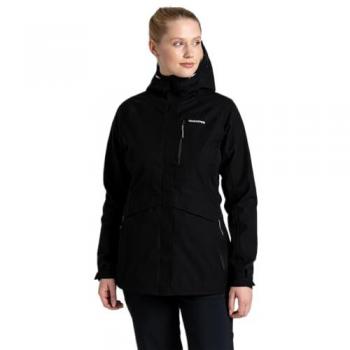 Craghoppers Women's Caldbeck Waterproof Hooded Jacket - Black, Size 14