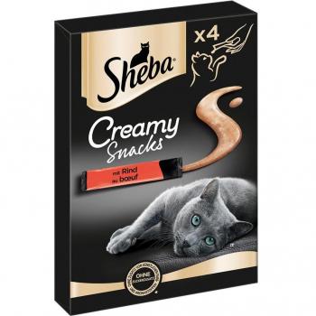 Sheba Creamy Snacks para Gatos - Pack de 40 Sobres de 12g Sabor Vacuno