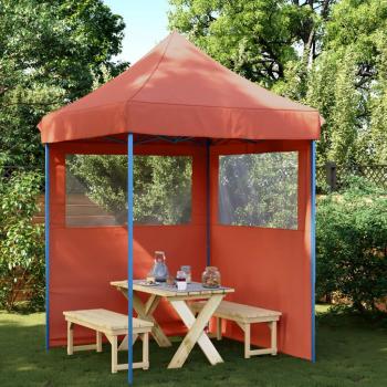 Tienda de fiesta plegable Pop-Up 2 paredes laterales terracota naranja