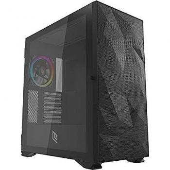 Caja Full Tower Iron V7 Negra ATX con Ventana de Vidrio Templado, 3 Puertos USB 3.0 y Ventilador RGB Preinstalado
