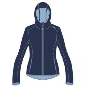 CMP Boys' Softshell Jacket with Fixed Hood, Blue/Sky, Size 5