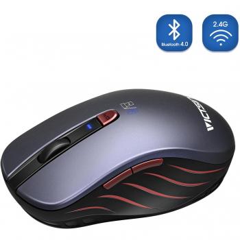 VicTsing Ratón Inalámbrico Bluetooth 4.0 & 2.4G, 5 dpi Adjustables y Control de Multi-Dispositivo, para PC, Computadora, Portátil, Mac, y Tableta Andorid, Móviles Inteligentes