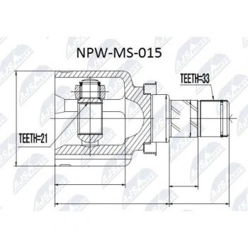 Juego de articulación para árbol de transmisión NTY NPW-MS-015