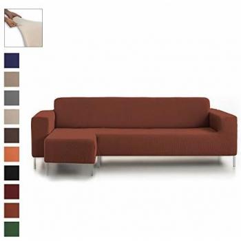 Eiffel Textile Protector Rústica Funda Elástica Brazo, Teja, Chaise Longue Corto Izquierda