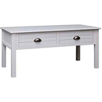 vidaXL Mesa de Centro Madera Mobiliario Decoración Hogar Interiores Moderna Elegante Práctica Versátil Duradera Robusta Resistente Blanca 100x50x45cm
