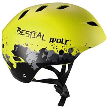 Casco Bestial Wolf Shell verde - Casco homologado CE para monopatín, skate, patinete y BMX, ajustable unisex para edades de 8 a 99 años