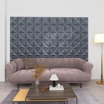 vidaXL 3D Wall Panels - 24 pcs, 50x50 cm, Origami Grey, 6 m²
