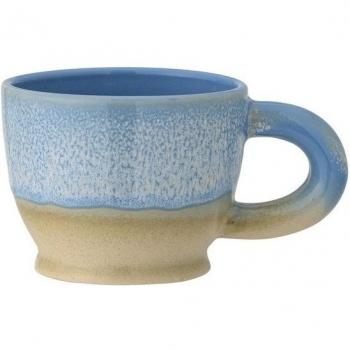 Juego de 6 tazas Safie azules de cerámica con asa, aptas para lavavajillas - 300ml