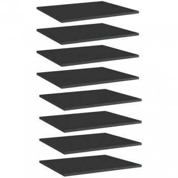 vidaXL Bookshelf Boards 8 pcs High Gloss Black 60x50x1.5 cm Engineered Wood