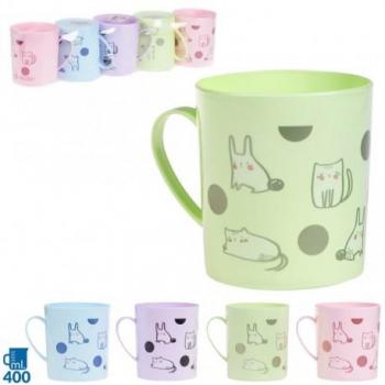 Taza Cats Plástico Surtido 400Ml
