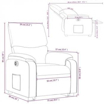 Sillón eléctrico reclinable elevable de tela rojo tinto con respaldo, reposabrazos, asiento ajustable y diseño orejero para relax TV