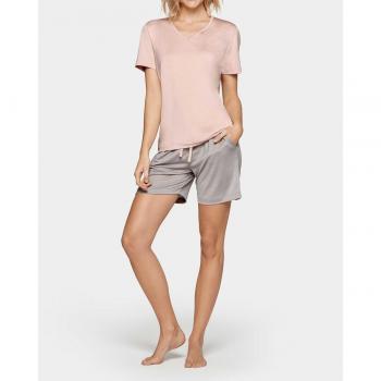 Impetus - Pijama de mujer corto liso con cordón en cintura, Soft Premium Rosa (L)
