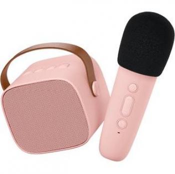 Set de Karaoke Lalarma Rosa con Altavoz Bluetooth y Micrófono Inalámbrico